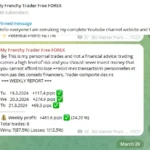 Screenshot of the weekly report on telegram for the live trades taken by my frenchy trader march 2024